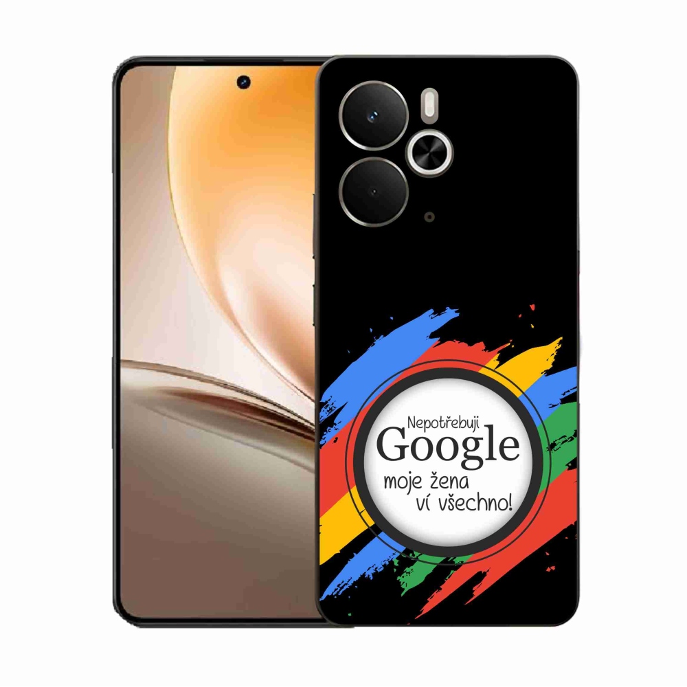 Gélový kryt mmCase na Realme 14 5G - žena vie všetko čierne pozadie