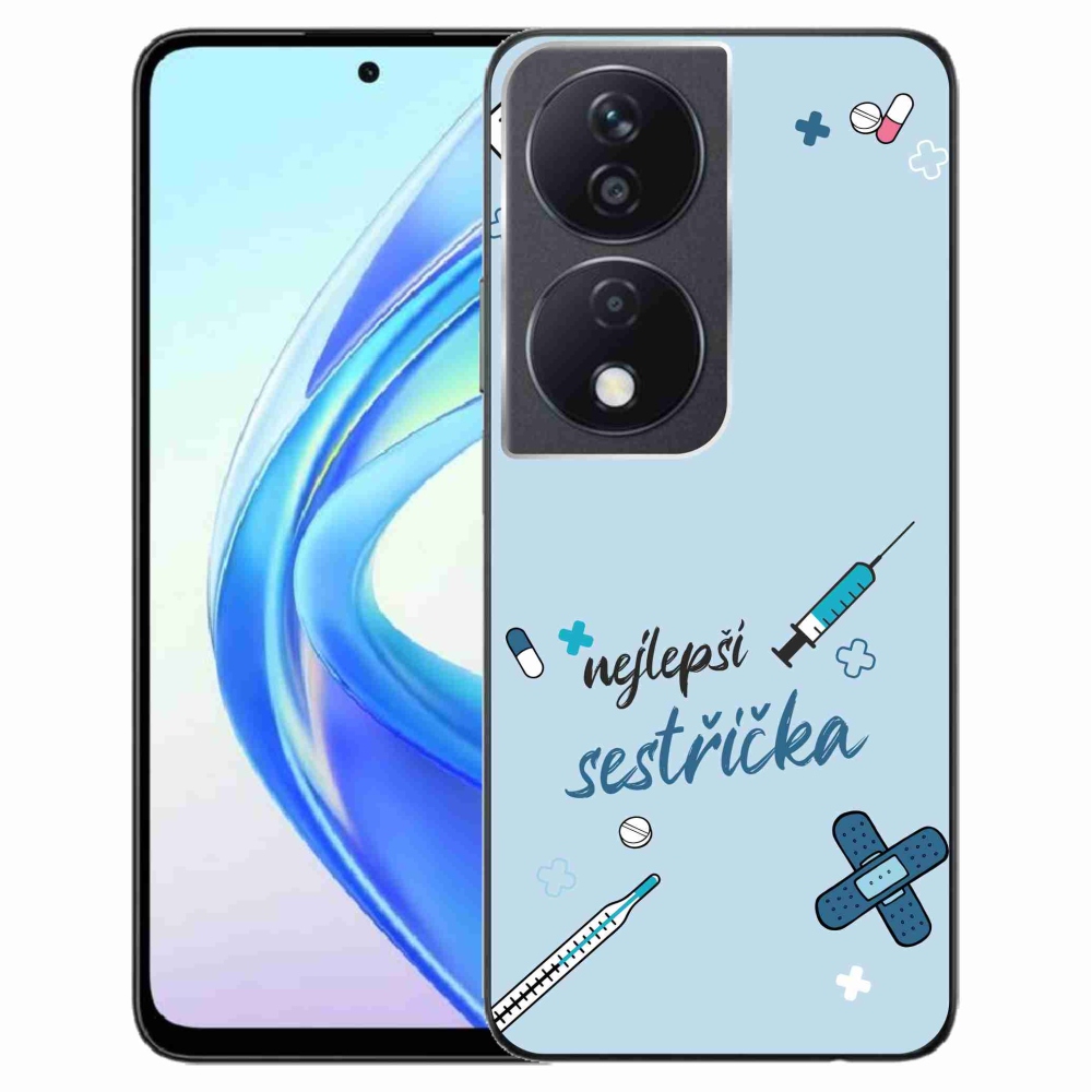 Gélový kryt mmCase na Honor X7b/Honor 90 Smart - najlepšia sestrička modré pozadie