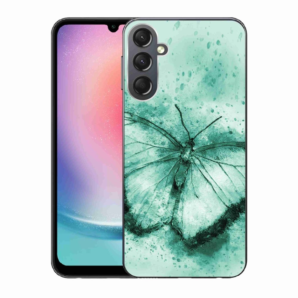 Gélový obal mmCase na Samsung Galaxy A24 - zelený motýľ