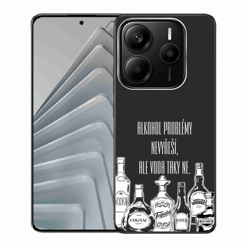 Gélový kryt mmCase na Xiaomi Redmi Note 14 5G - vtipný text čierne pozadie