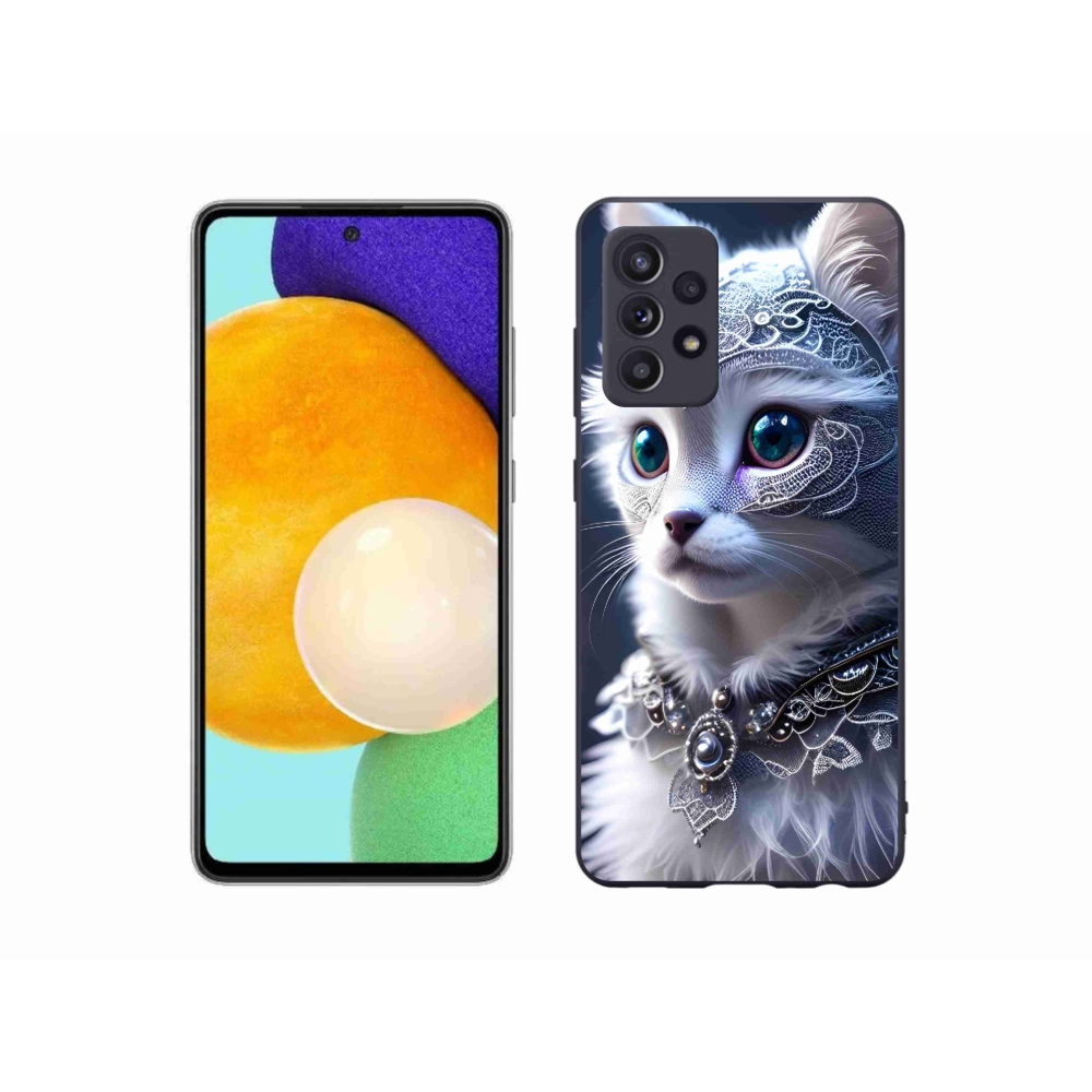 Gélový kryt mmCase na Samsung Galaxy A52s 5G - biela mačka