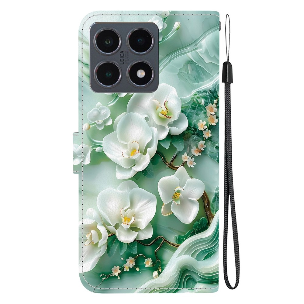 Versatile knižkové puzdro na Xiaomi 15T - biele kvety