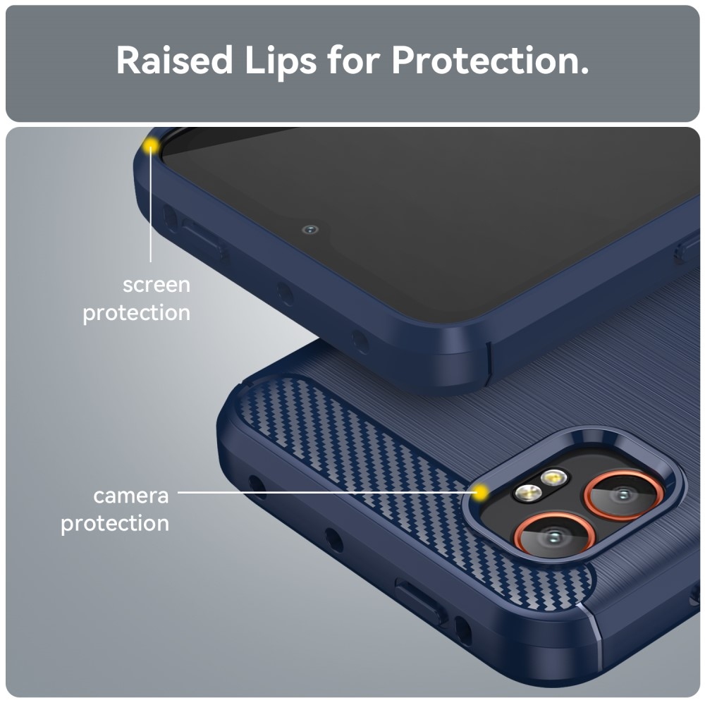 Carbon odolný gélový obal na Samsung Galaxy Xcover 7 Pro - modrý