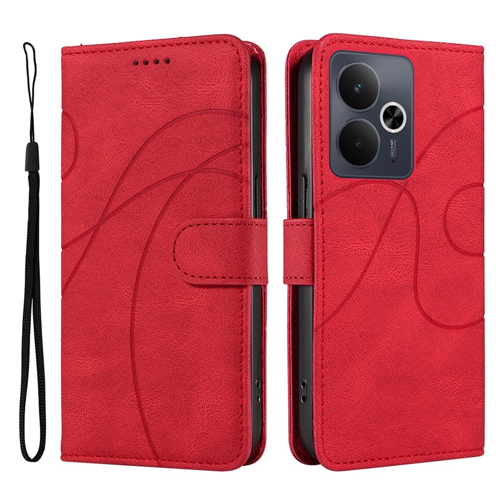 Curved knižkové puzdro na Realme 14 5G/14T 5G - červené
