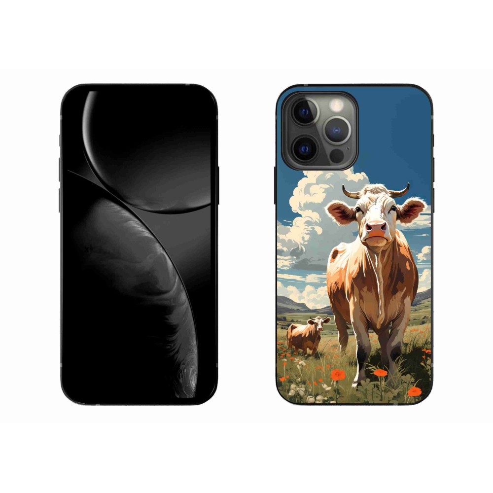 Gélový kryt mmCase na iPhone 13 Pro Max - kravy na lúke