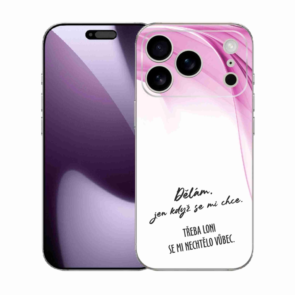 Gélový kryt mmCase na iPhone 17 Pro - vtipný text 12 biele pozadie