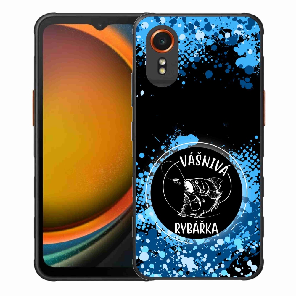 Gélový kryt mmCase na Samsung Galaxy Xcover 7 - vášnivá rybárka čierne pozadie