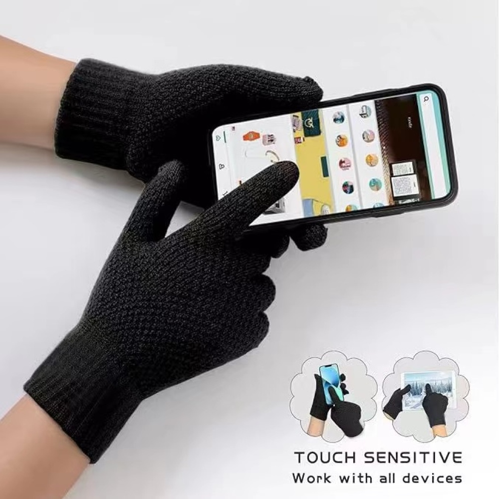Swissten zimné pánske dotykové rukavice - čierne