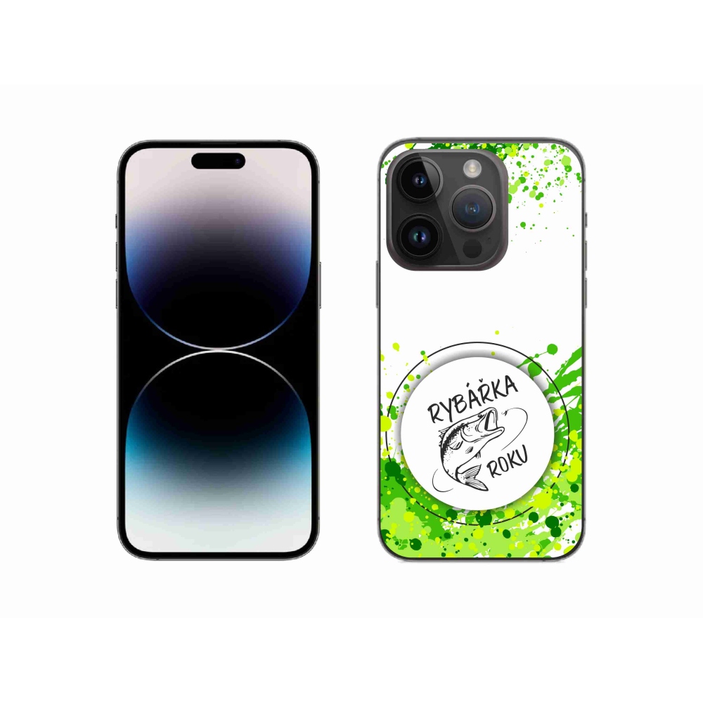 Gélový kryt mmCase na iPhone 14 Pro 6.1 - rybárka roku biele pozadie