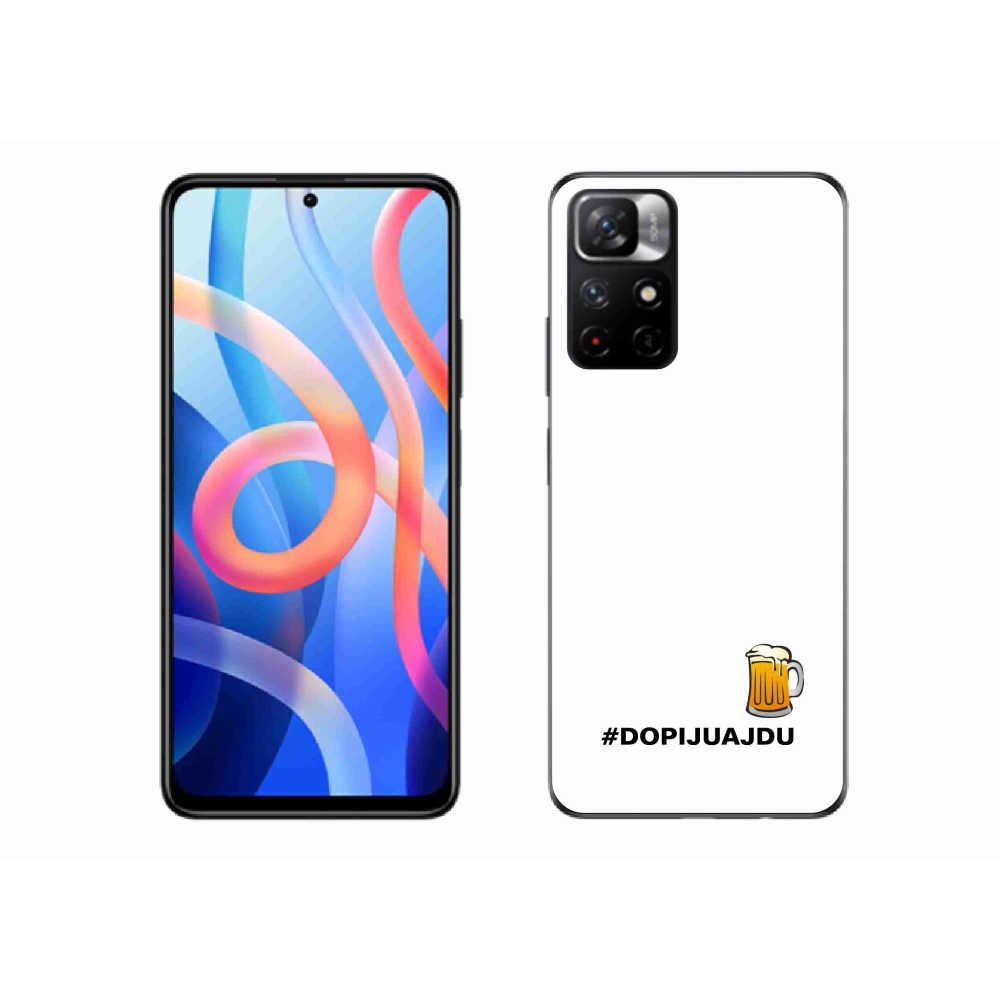 Gélový kryt mmCase na Xiaomi Redmi Note 11S 5G - pivný motív 1 biele pozadie