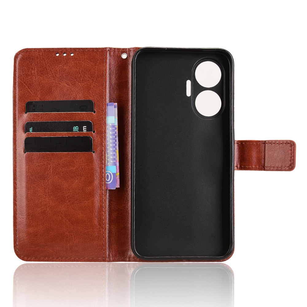 Crazy knižkové púzdro na Xiaomi Poco F7 5G - hnedé