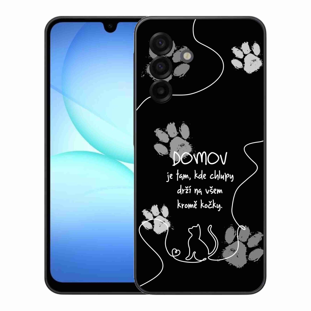 Gélový kryt mmCase na Samsung Galaxy A17 4G/5G - mačacie motív čierne pozadie