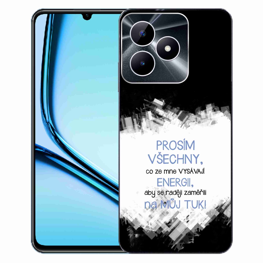 Gélový kryt mmCase na Realme Note 50 - vtipný text 1 modrý