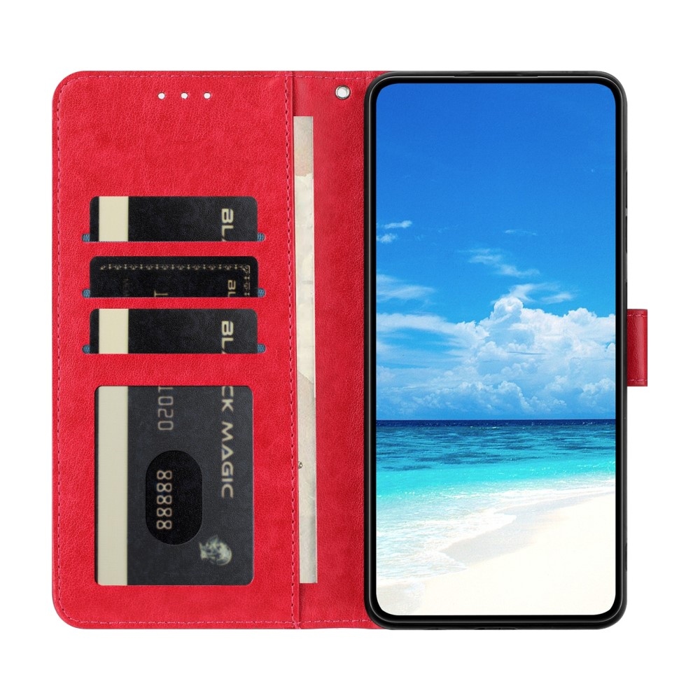 Floral Butterfly knižkové púzdro na Xiaomi Redmi A5 (171.7x77.8x8.3mm) - červené