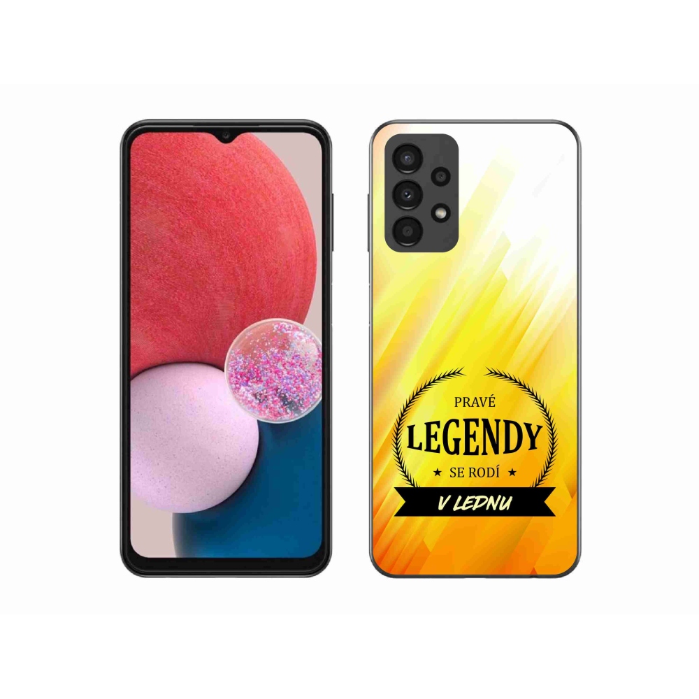 Gélový kryt mmCase na Samsung Galaxy A13 4G - legendy v januári žlté pozadie