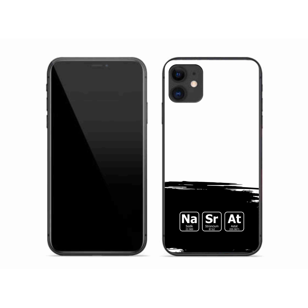Gélový kryt mmCase na iPhone 11 - chemické prvky čiernobiele pozadie