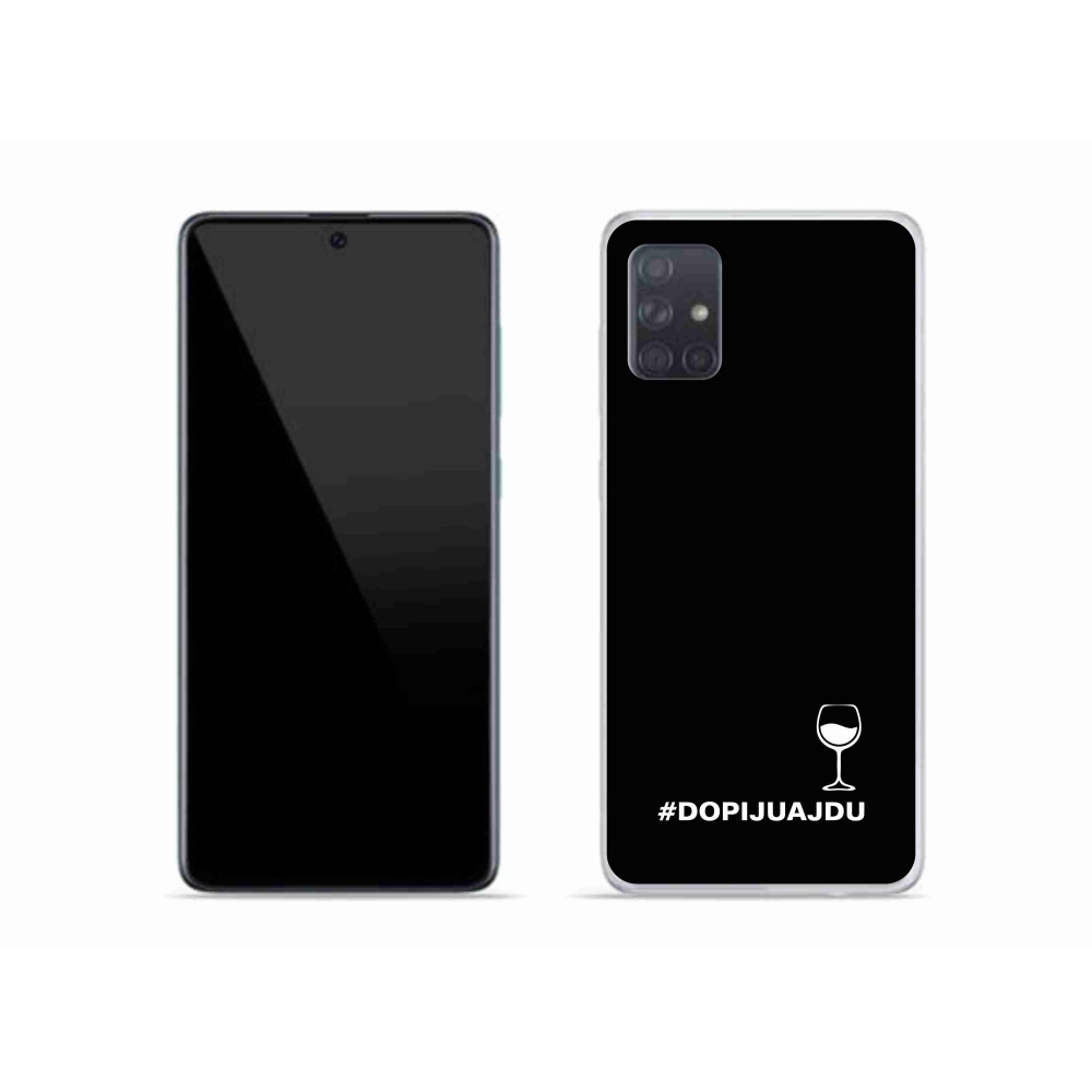 Gélový kryt mmCase na Samsung Galaxy A51 - vínny motív čierne pozadie