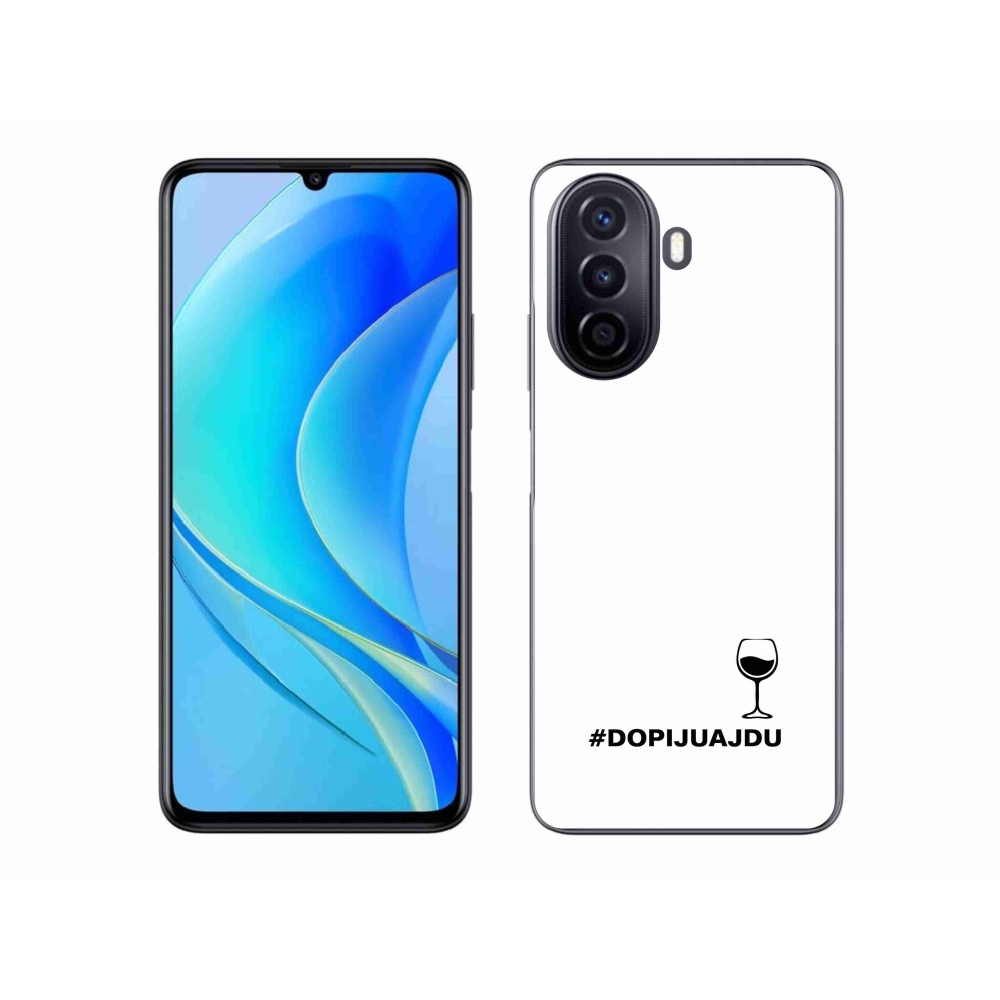 Gélový kryt mmCase na Huawei Nova Y70 - vínny motív biele pozadie