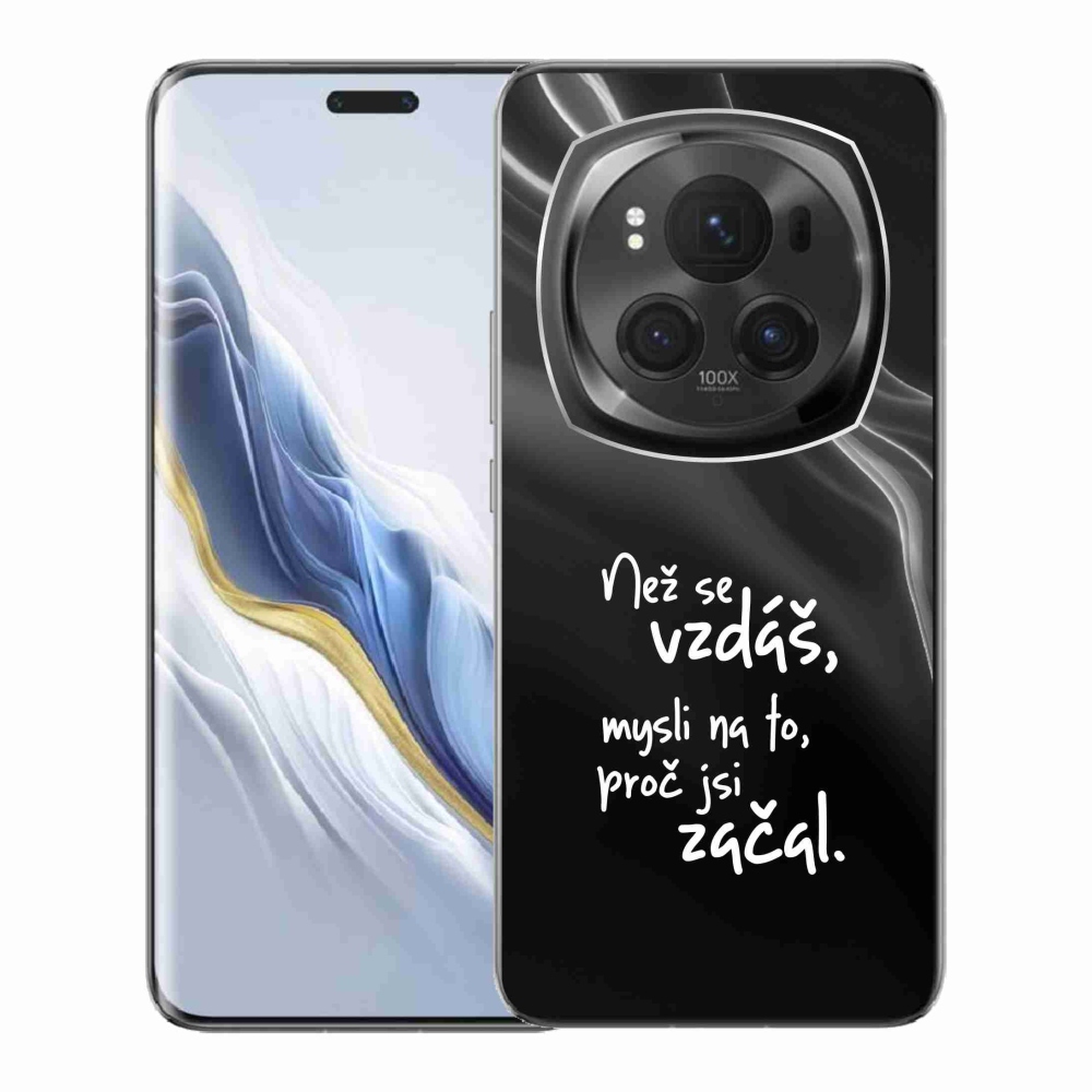 Gélový kryt mmCase na Honor Magic 6 Pro 5G - citát 2 čierne pozadie