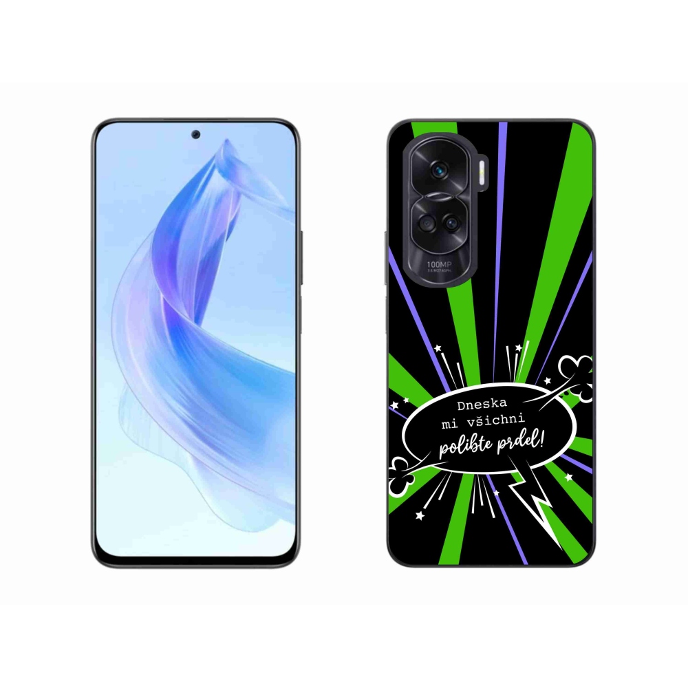 Gélový kryt mmCase na Honor 90 Lite - vtipný text 15 čierne pozadie