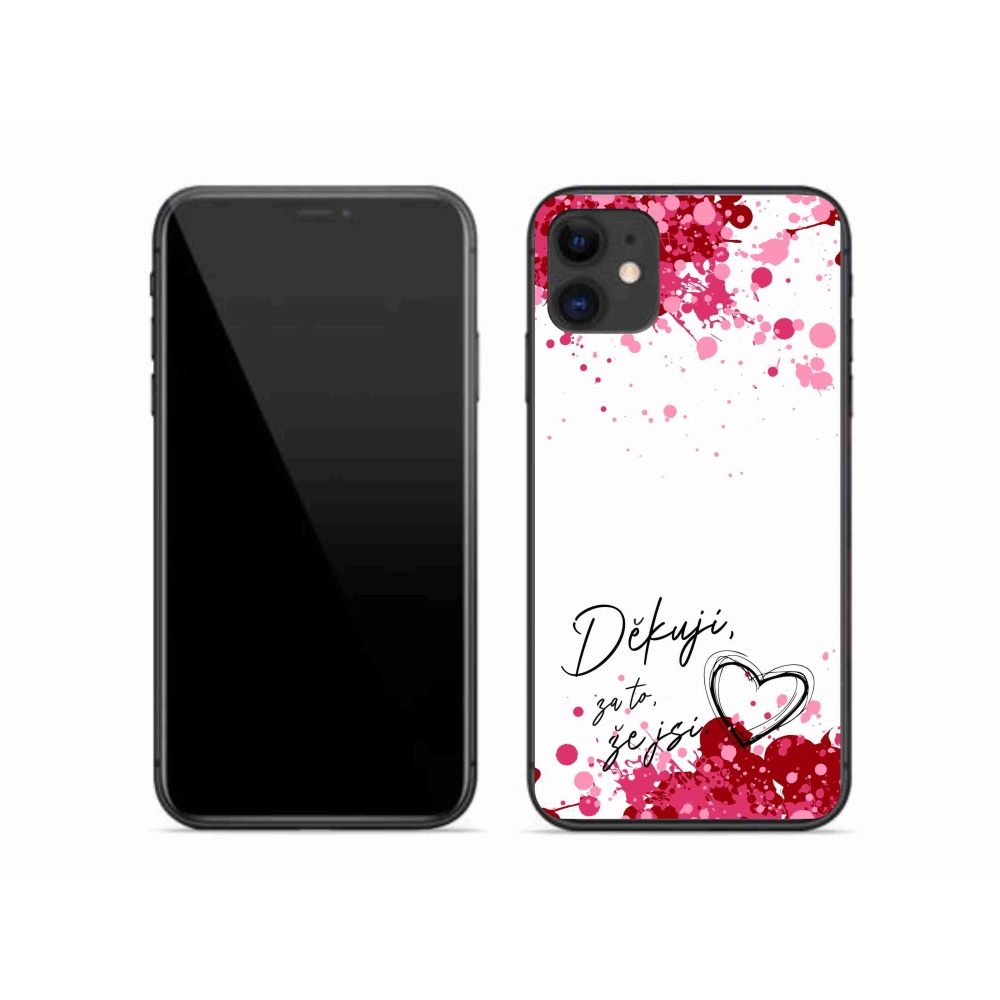Gélový kryt mmCase na iPhone 11 - zamilovaný text 2 biele pozadie