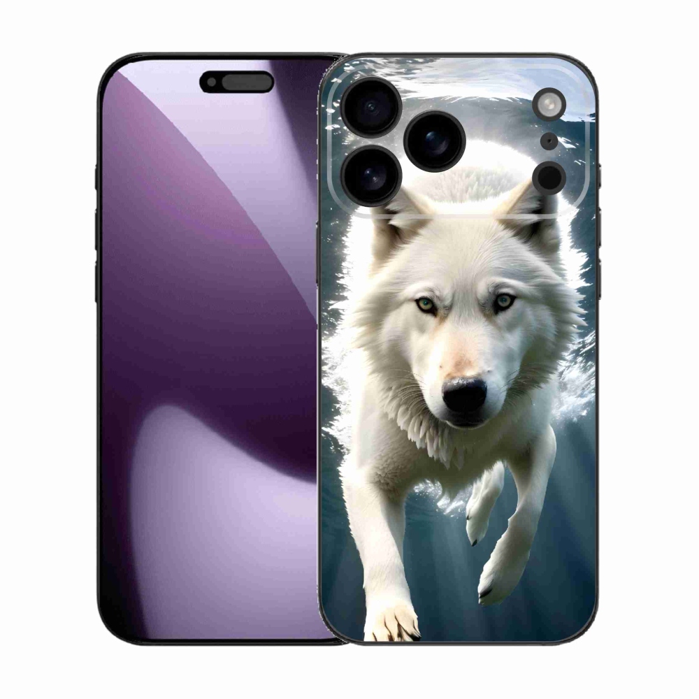 Gélový kryt mmCase na iPhone 17 Pro Max - biely vlk