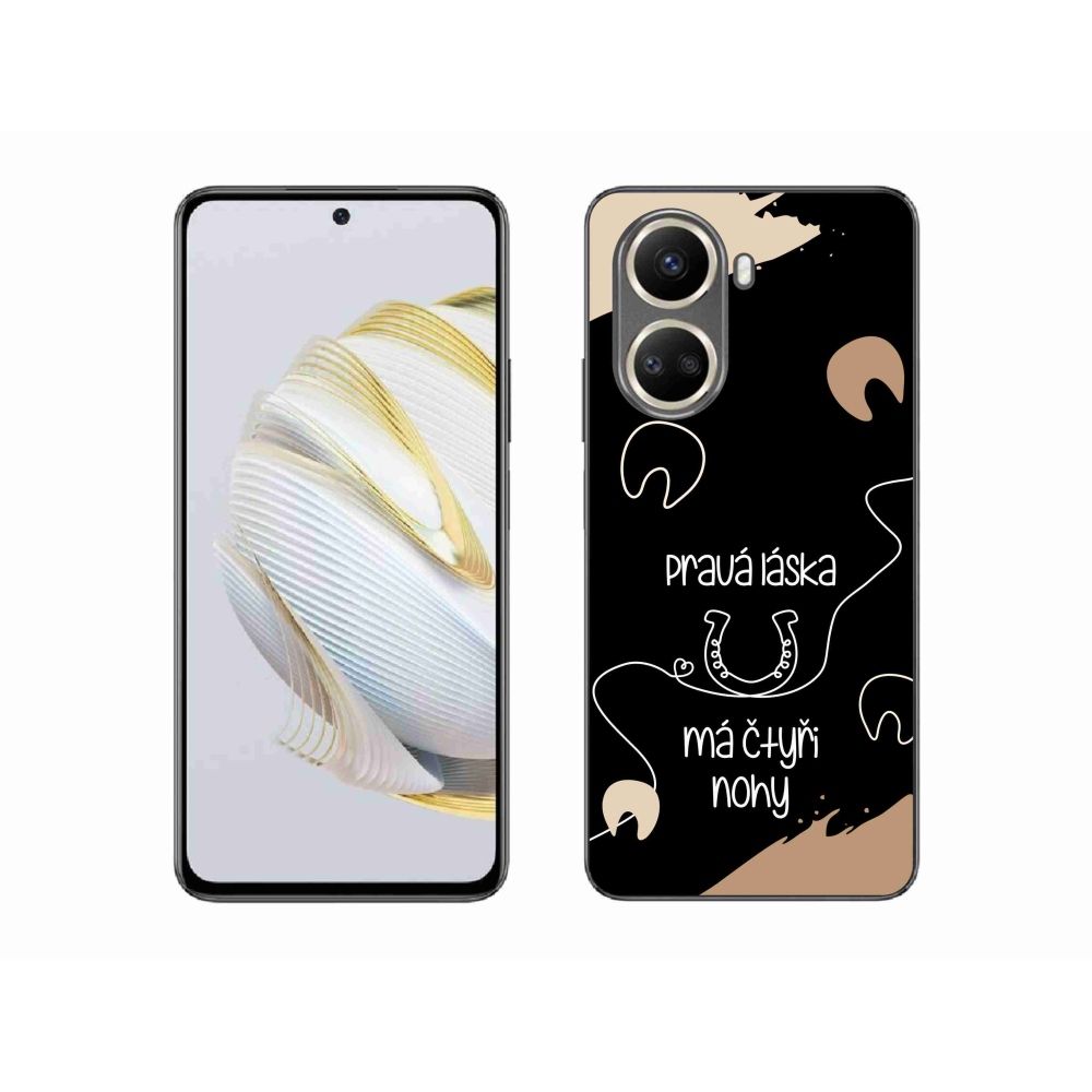 Gélový kryt mmCase na Huawei Nova 10 SE - konský motív čierne pozadie