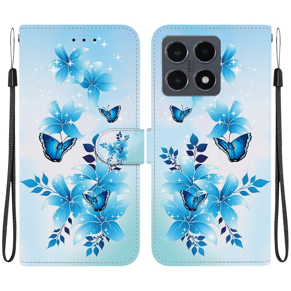 Versatile knižkové púzdro na Xiaomi 15T - modrí motýle
