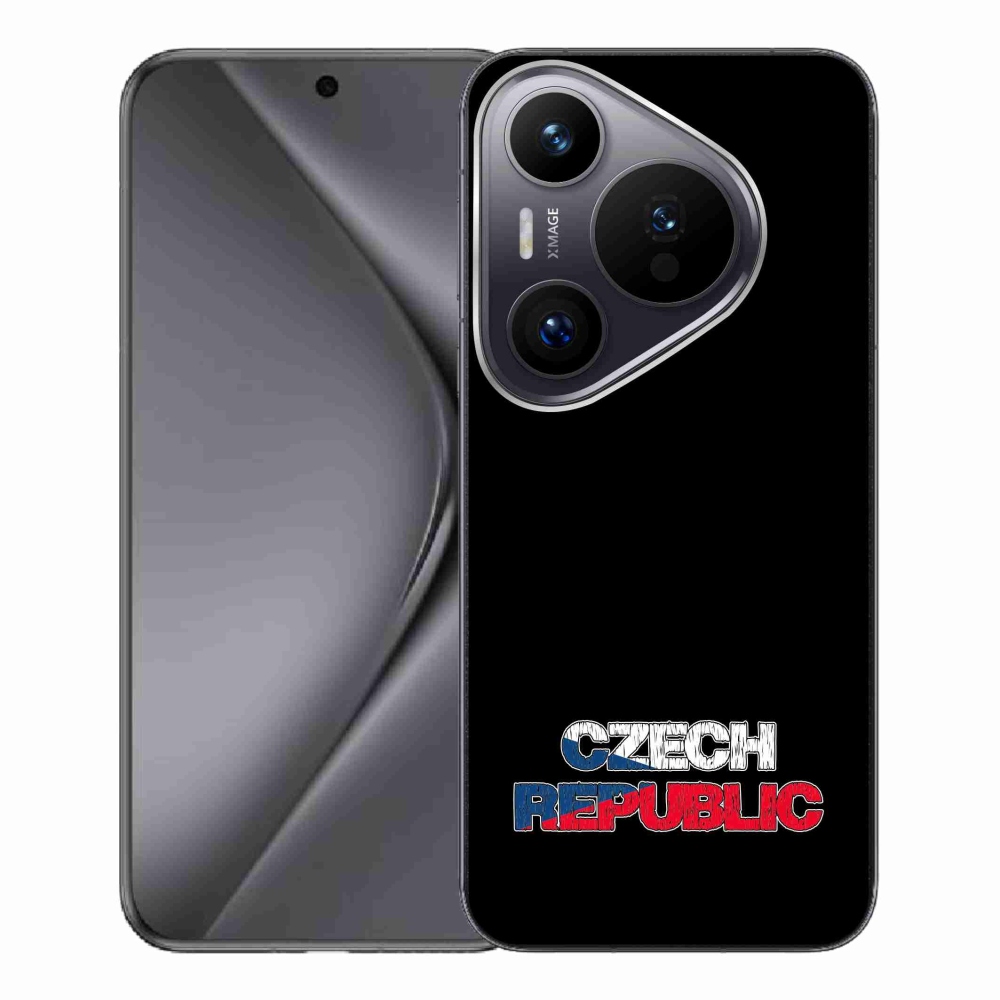 Gélový kryt mmCase na Huawei Pura 70 Pro - Czech Republic čierne pozadie