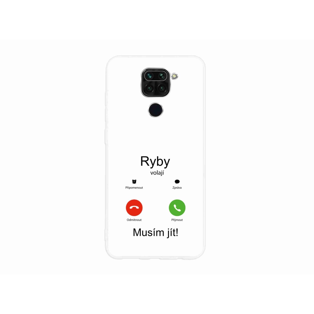 Gélový kryt mmCase na Xiaomi Redmi Note 9 - ryby volajú biele pozadie