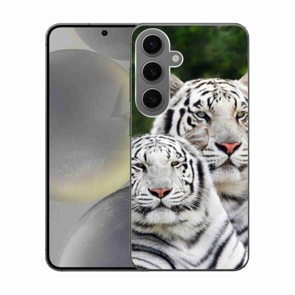 Gélový obal mmCase na Samsung Galaxy S24 - bieli tigre