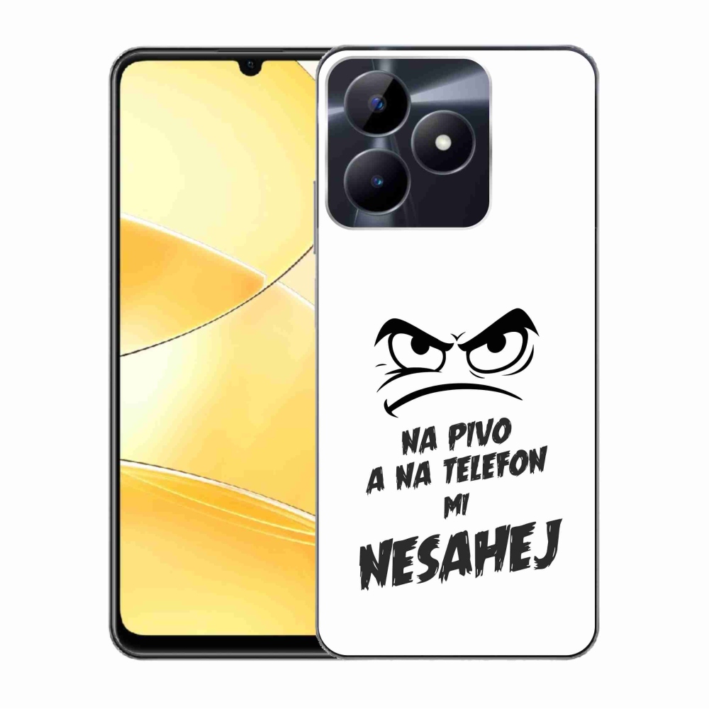 Gélový kryt mmCase na Realme C51/C53 - pivný motív 2 biele pozadie