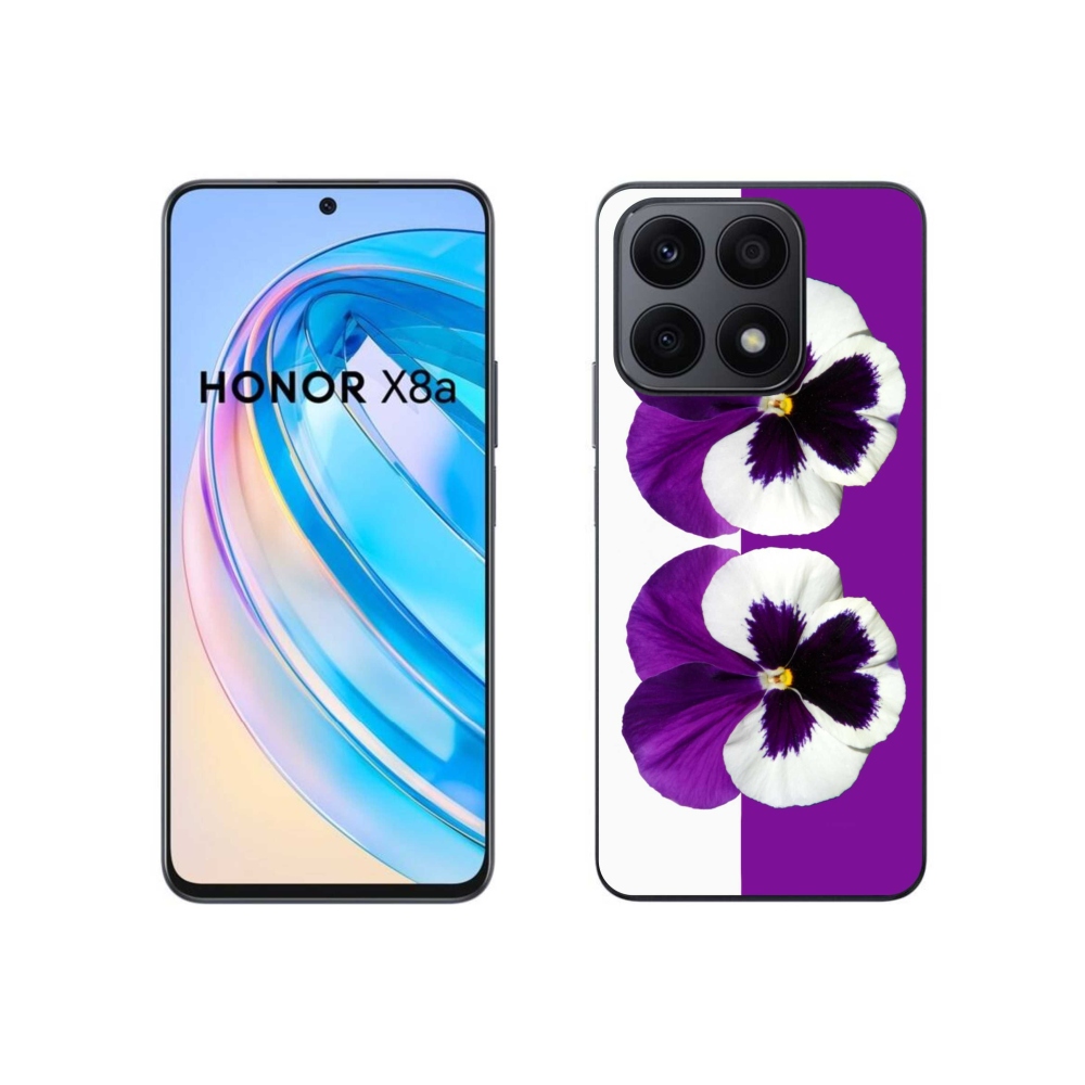 Gélový kryt mmCase na Honor X8a - fialovobiely kvet