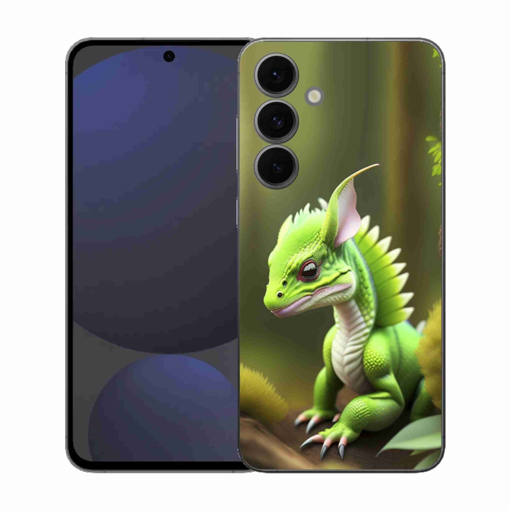 Gélový kryt mmCase na Samsung Galaxy S25 FE - zelený dráčik