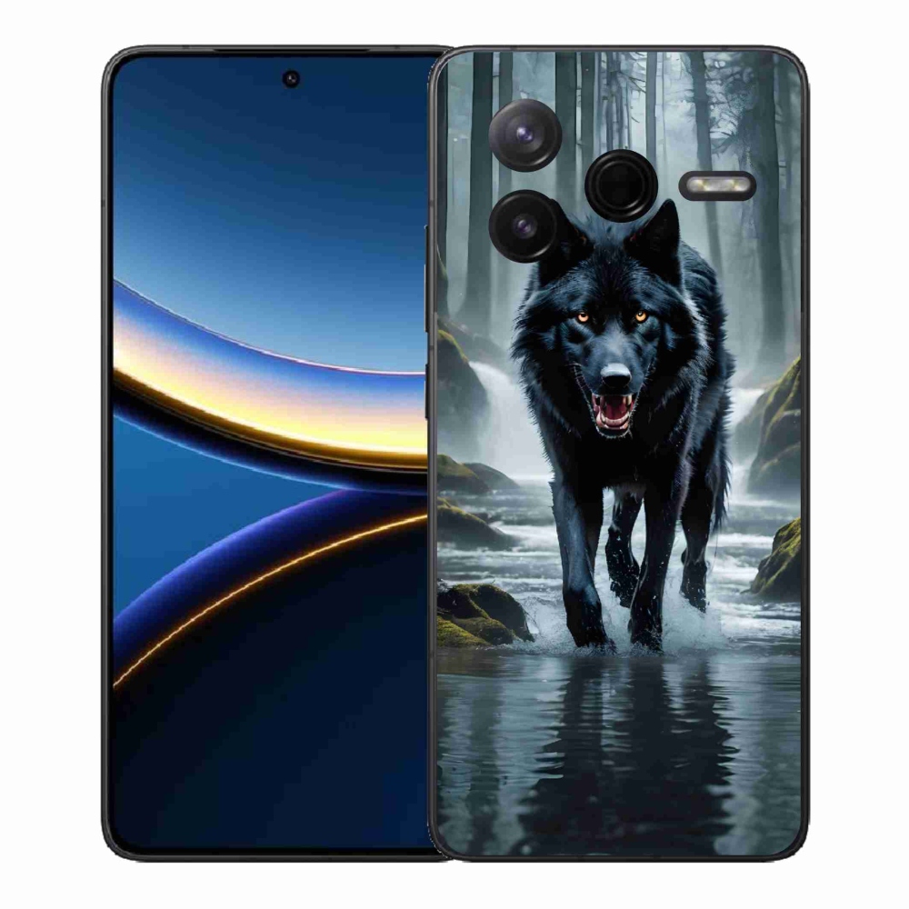 Gélový kryt mmCase na Xiaomi Poco F7 Pro - čierny vlk