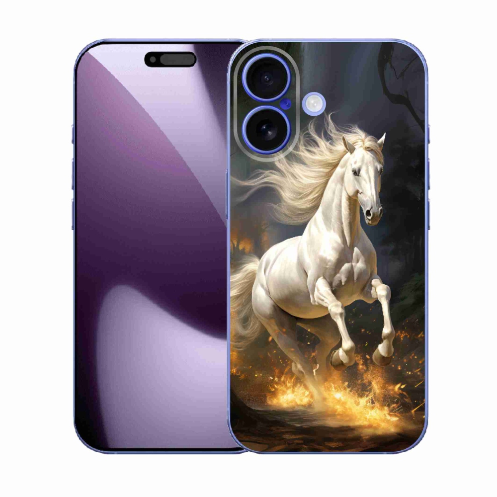 Gélový kryt mmCase na iPhone 17 - biely kôň 2