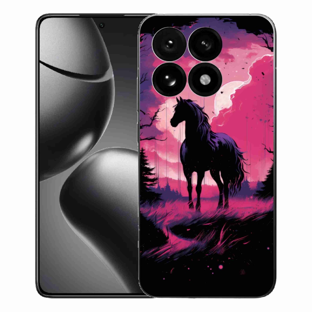 Gélový kryt mmCase na Xiaomi 15T - čierny kreslený kôň 1
