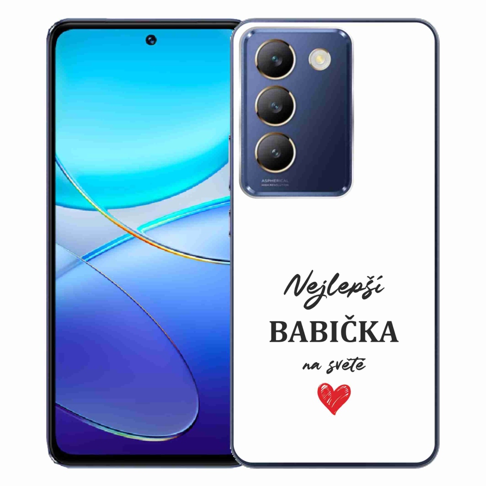 Gélový kryt mmCase na Vivo V40 SE 4G/5G - najlepšia babička 1 biele pozadie