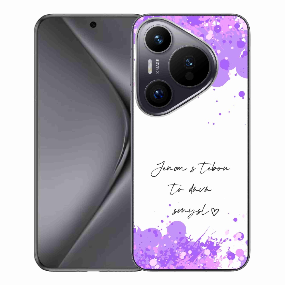 Gélový kryt mmCase na Huawei Pura 70 Pro - zamilovaný text biele pozadie