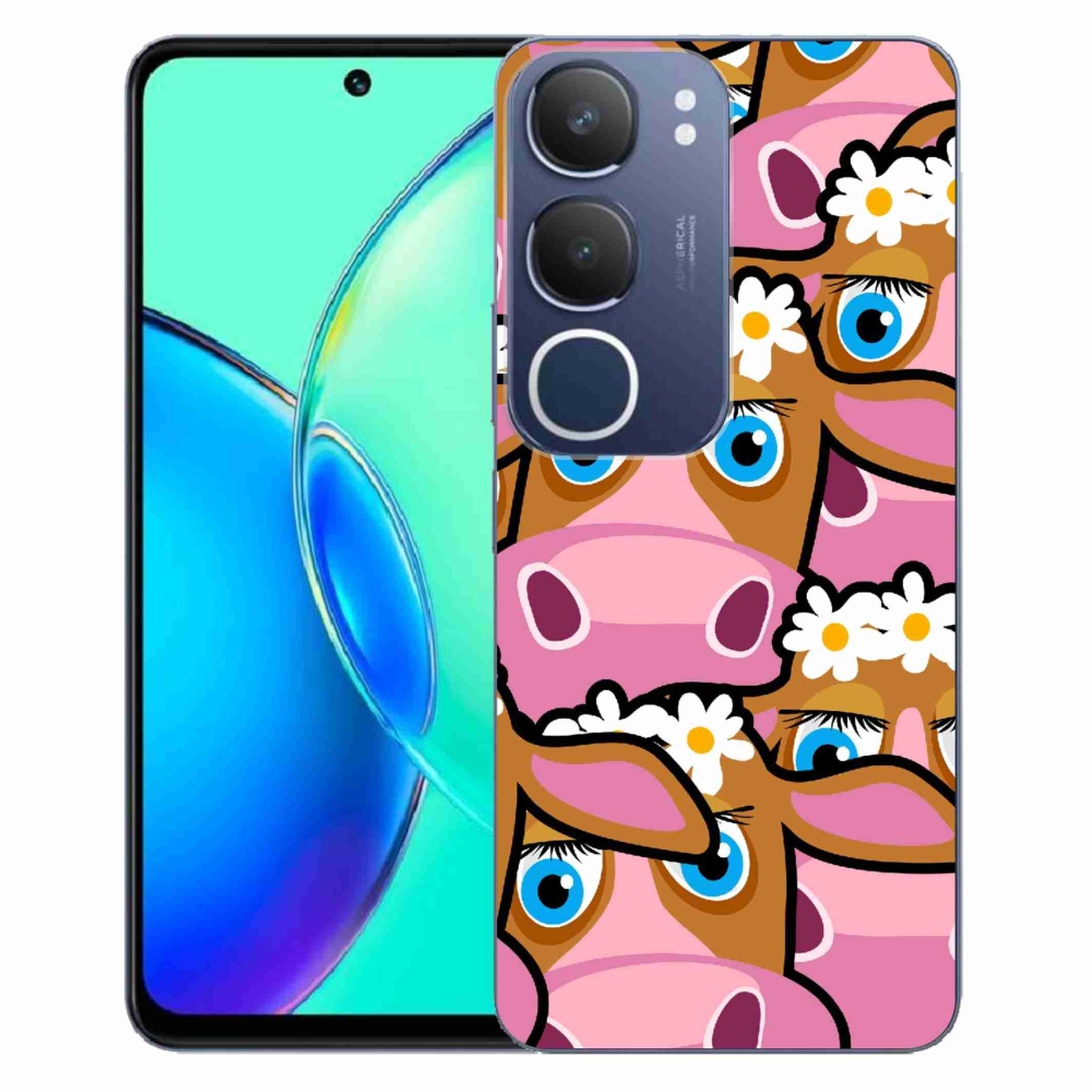 Gélový kryt mmCase na Vivo Y19s - kreslené kravičky