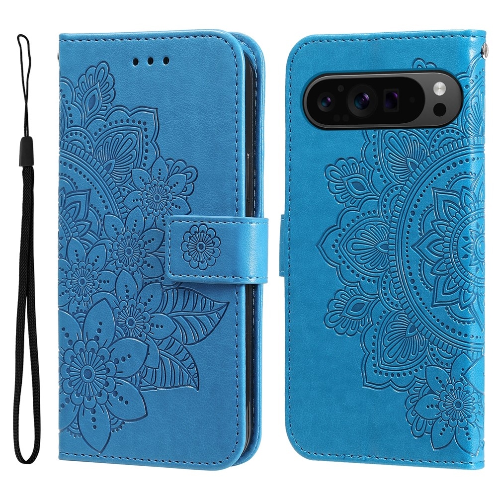 Mandala knižkové puzdro na Google Pixel 10 Pro XL/Pixel 9 Pro XL - modré
