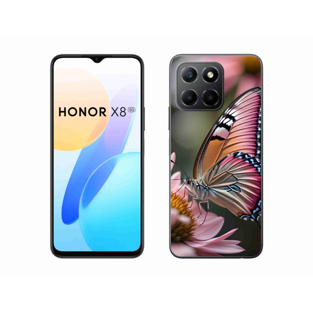 Gélový kryt mmCase na Honor X8 5G - farebný motýľ