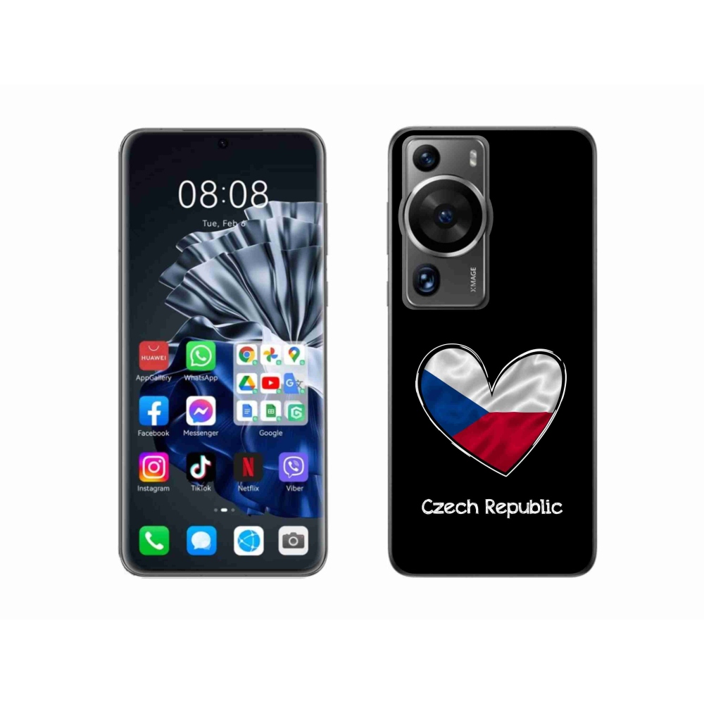 Gélový kryt mmCase na Huawei P60 Pro - vlajka srdca čierne pozadie