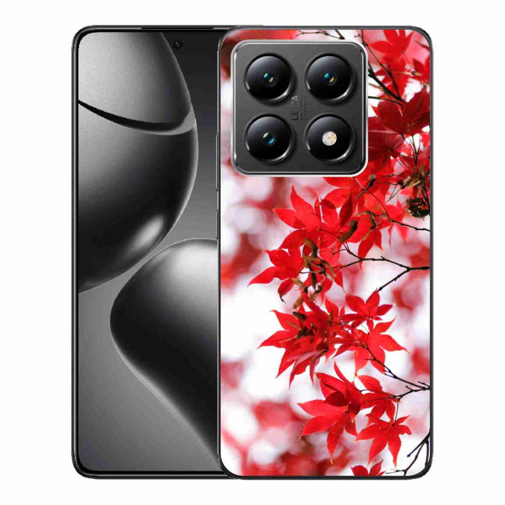 Gélový kryt mmCase na Xiaomi 14T - červené listy