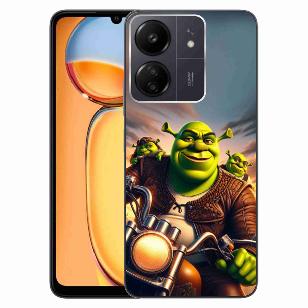 Gélový kryt mmCase na Xiaomi Poco C65/Redmi 13C - shrek na motorke