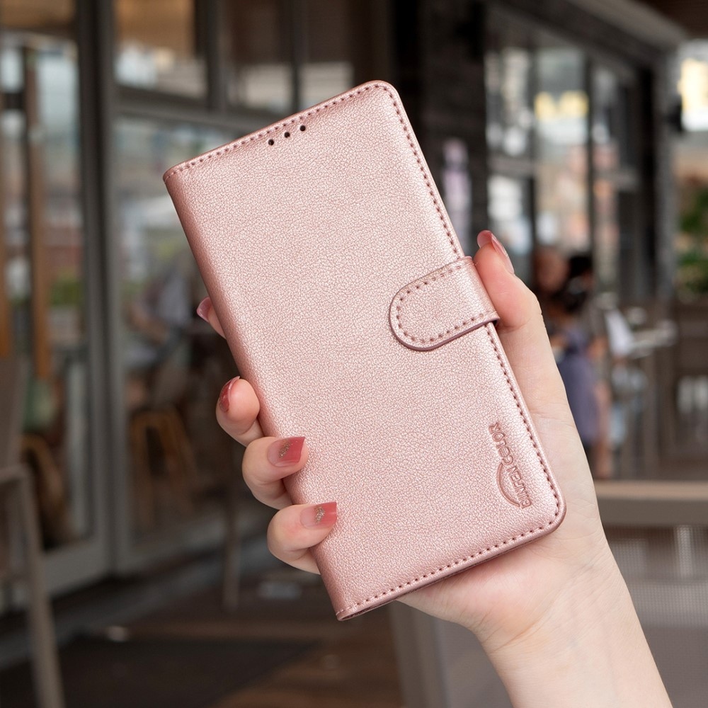 BINFEN knižkové púzdro na Samsung Galaxy A56 5G - ružovozlaté
