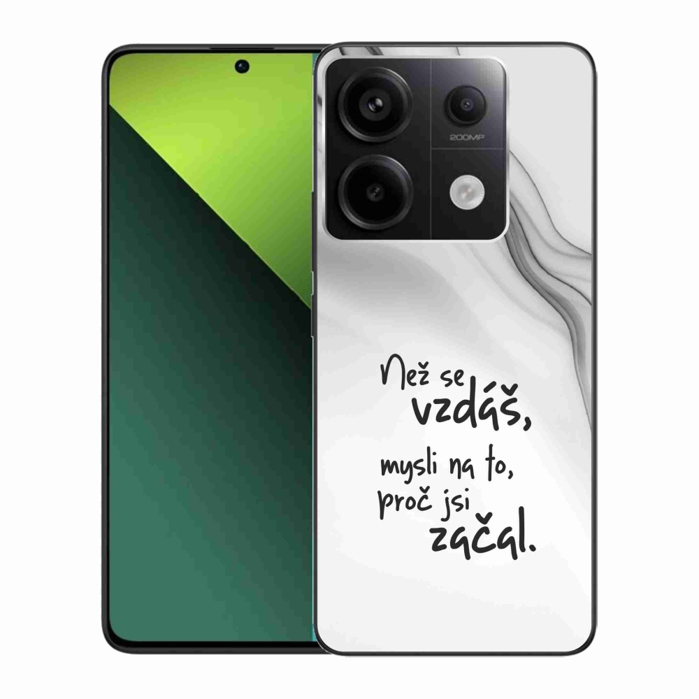 Gélový kryt mmCase na Xiaomi Redmi Note 13 Pro 5G/Poco X6 5G - citát 2 biele pozadie