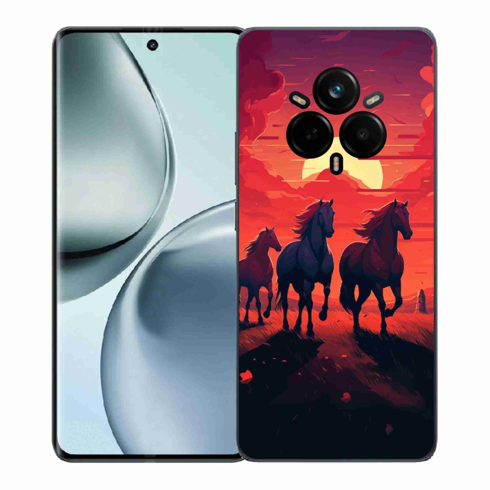 Gélový kryt mmCase na Realme 14 Pro+ 5G - kone a západ slnka