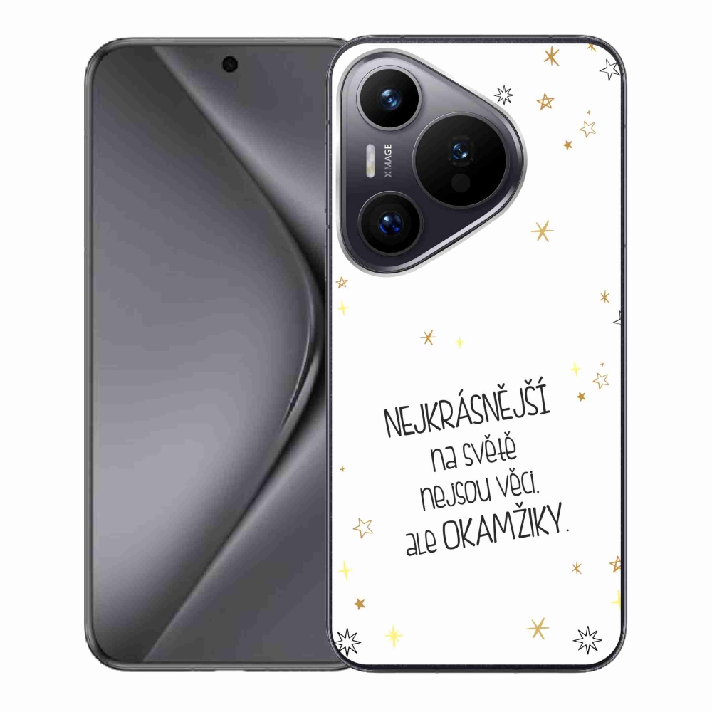 Gélový kryt mmCase na Huawei Pura 70 - citát 4 biele pozadie