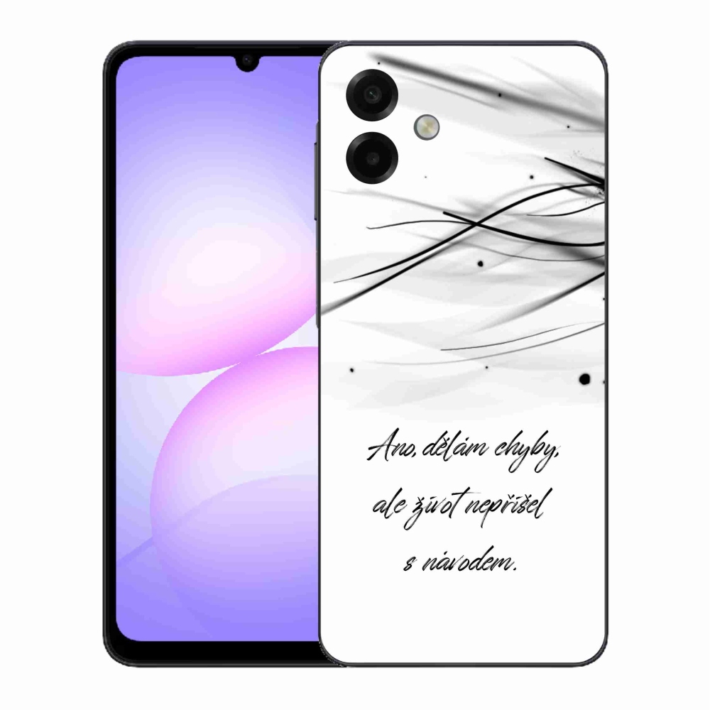Gélový kryt mmCase na Samsung Galaxy A07 4G - citát biele pozadie